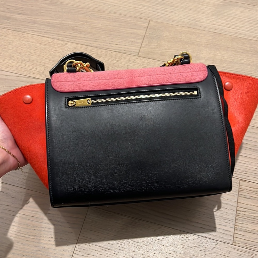 Celine tricolor Trapeze Bag pony hair - Picture 2 of 6